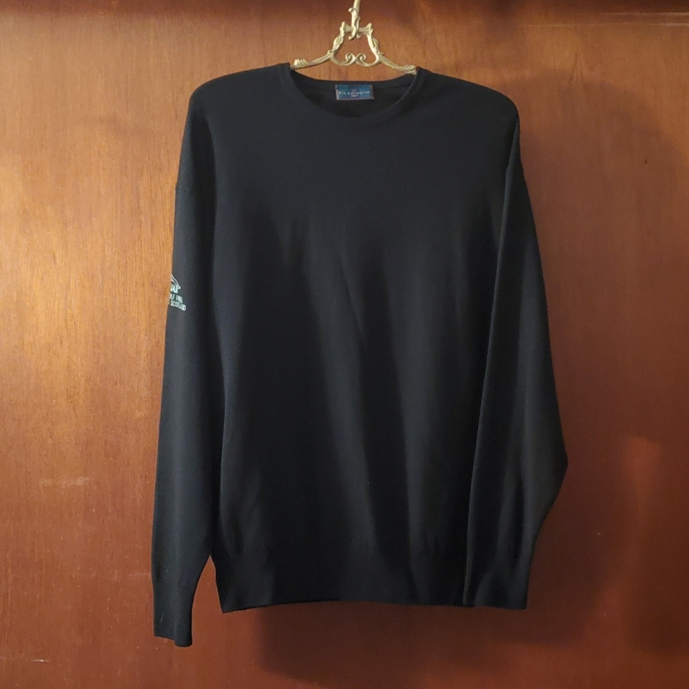 Glenmuir 1891 black lambswool crew neck golf sweater